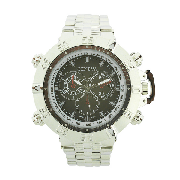 Huge Face Sport Men Link Watch. Rotating Bezel. – Sun Star Fashion