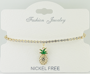 “pineapple” C.Z Crystal adjustable bracelet