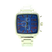 Sport Square Face Man Link Watch(Silver face）