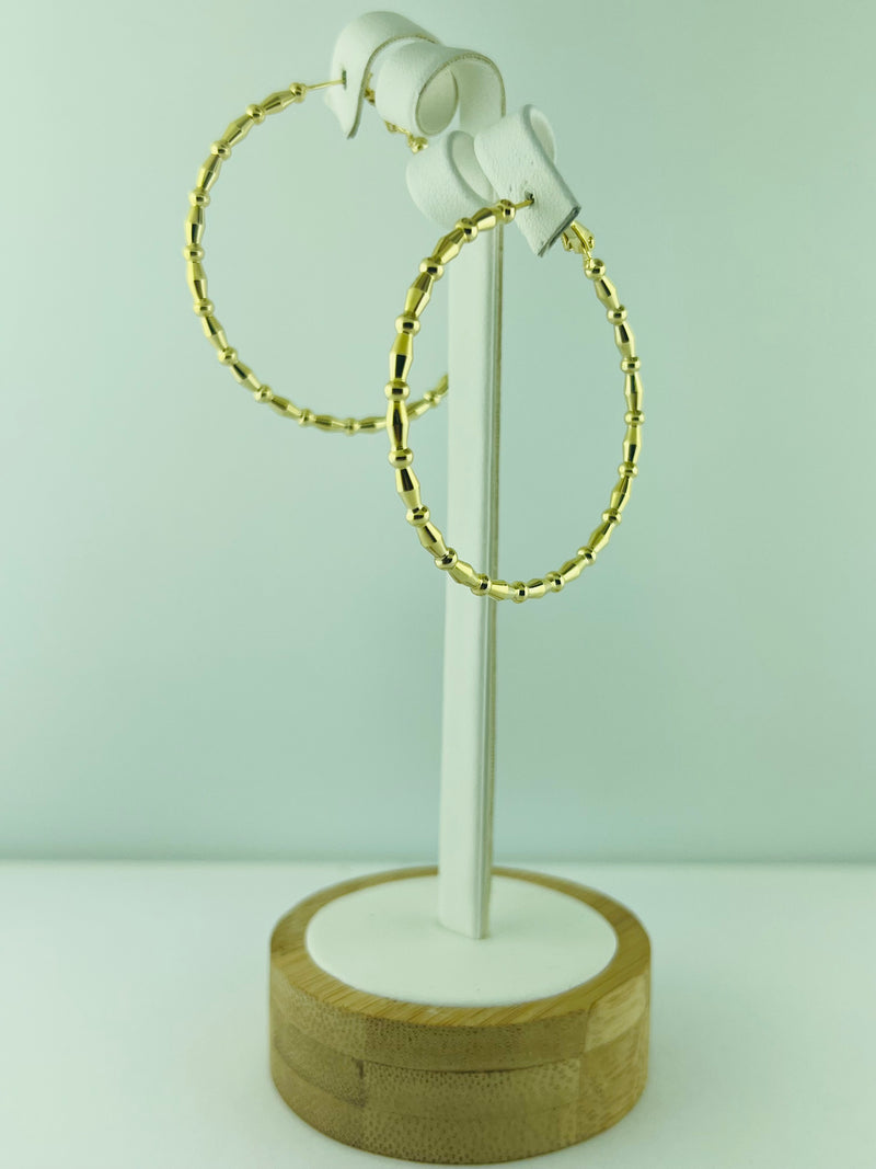 C.Z Rhodium Plated Crystal Hoop Earring (three sizes)