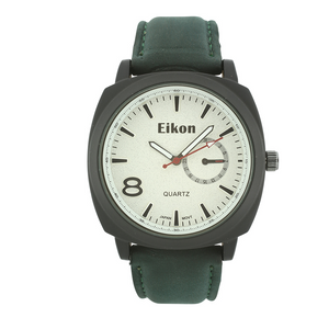 Round Face Shape With Small Eye on The Right, Men Strap Watch