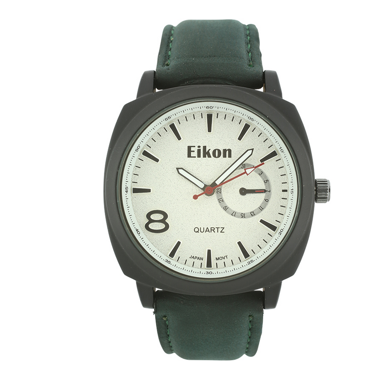 Round Face Shape With Small Eye on The Right, Men Strap Watch