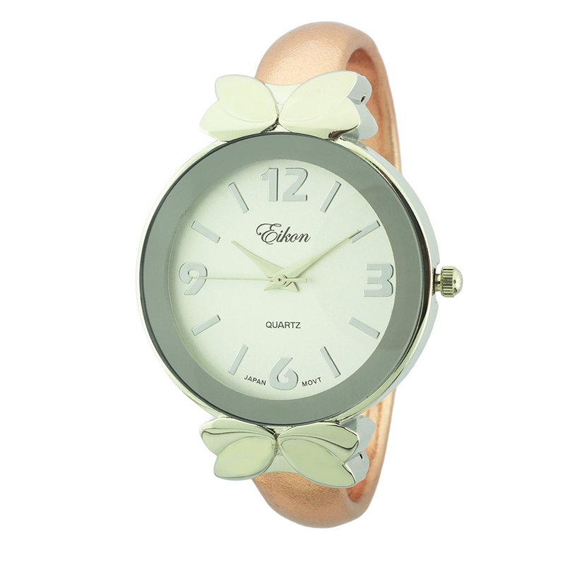 Round Face Arabic & Stick Bow Tie Cuff Watch.
