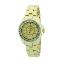 ROUND SMALL FACE WITH STONES IN DIAL LADY LINK WATCH