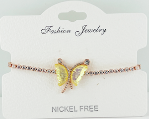 "Butterfly" C.Z Crystal Adjustable bracelet