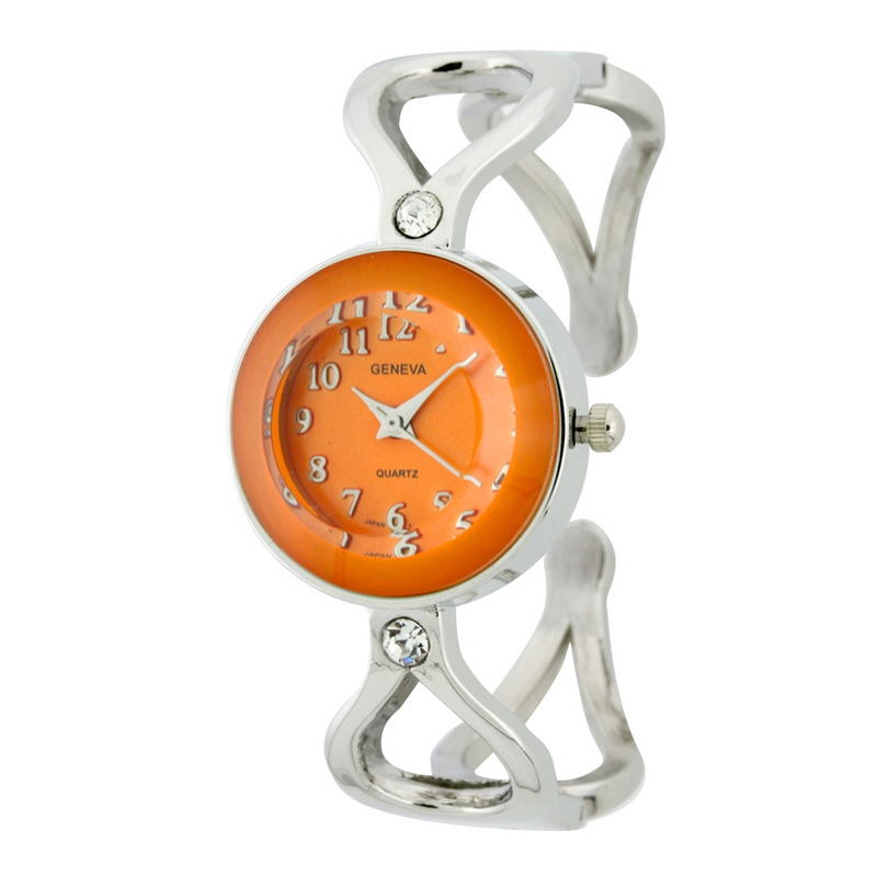 ROUND FACE LADY CUFF WATCH