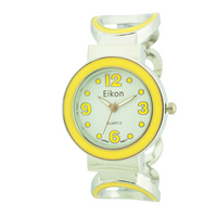 Colorful Round Face Cuff Watch