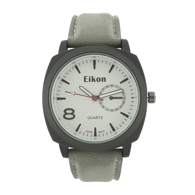 Round Face Shape With Small Eye on The Right, Men Strap Watch
