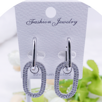C.Z Rhodium Plated Crystal Earring