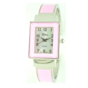 RECTANGLE GLOSSY COAT CUFF WATCH(Silver face)