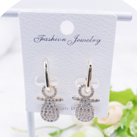 C.Z Rhodium Plated Crystal Earring