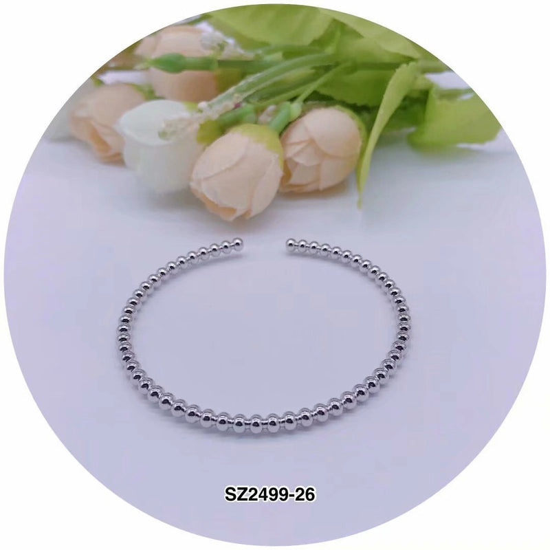 Single Layer Beads C.Z Crystal Cuff Bracelet