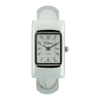 Rectangle Plain Face Hard Plastic Cuff Watch(Metal)