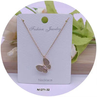 "Butterfly" Shape C.Z Crystal Necklace