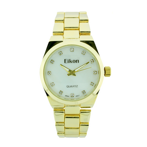 Round Mother Of Pearl Face Link Watch