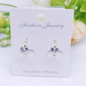 C.Z Rhodium Plated Crystal Stud Earring