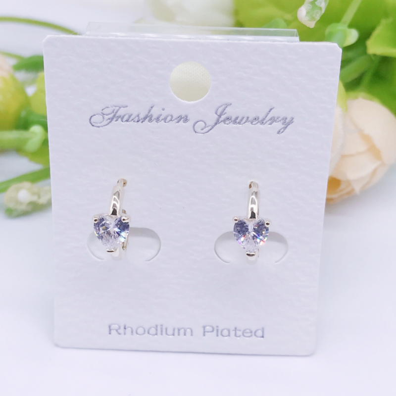 C.Z Rhodium Plated Crystal Stud Earring