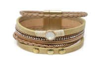 Fashion leather wide bracelets with Magnetic clasp
