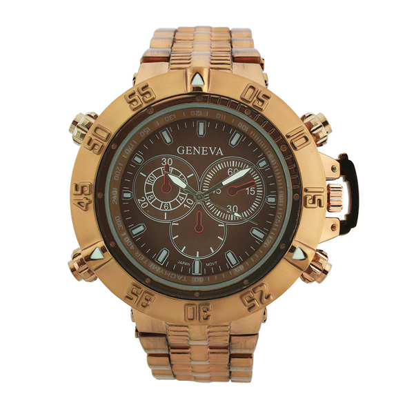 Huge Face Sport Men Link Watch. Rotating Bezel. – Sun Star Fashion