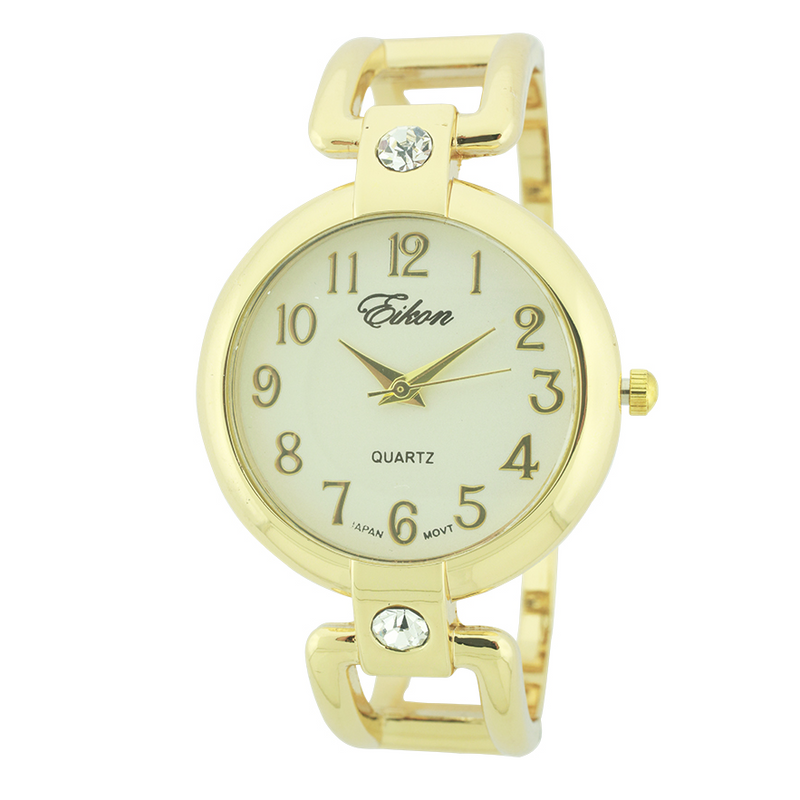 Round Face Arabic Cuff Watch.