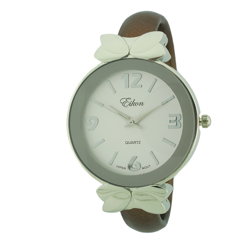 Round Face Arabic & Stick Bow Tie Cuff Watch.