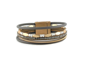 Genuine leather magnetic bracelet